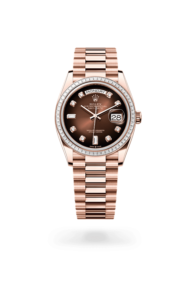 Day-Date 36 - Oyster, 36 mm, Everose gold and diamonds
