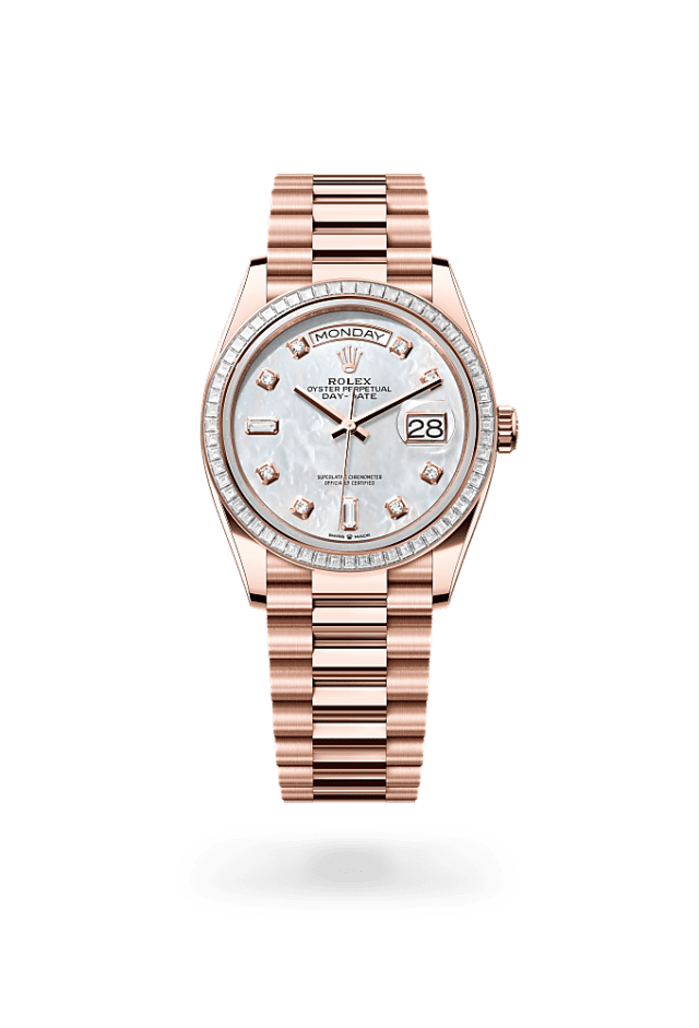 Day-Date 36 - Oyster, 36 mm, Everose gold and diamonds