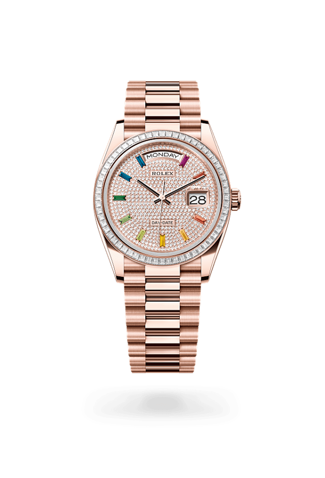 Day-Date 36 - Oyster, 36 mm, Everose gold and diamonds