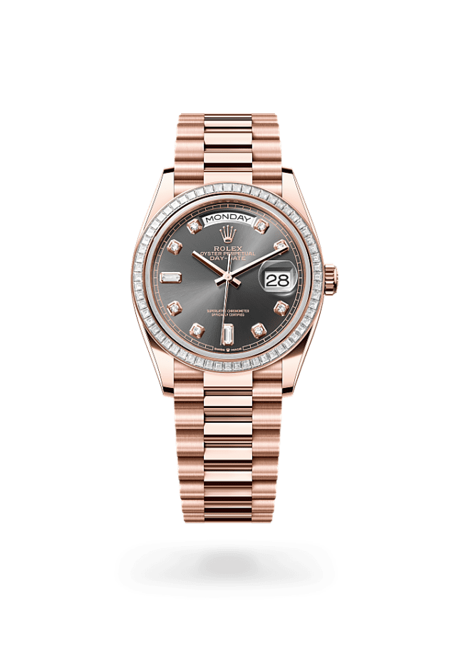 Day-Date 36 - Oyster, 36 mm, Everose gold and diamonds