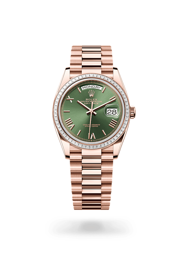 Day-Date 36 - Oyster, 36 mm, Everose gold and diamonds