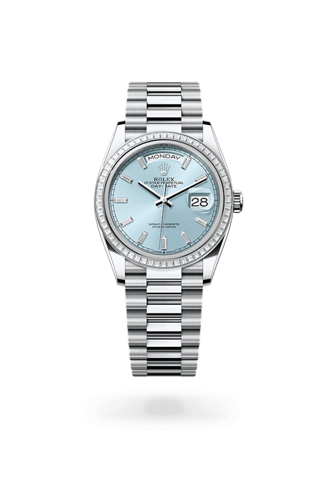 Day-Date 36 - Oyster, 36 mm, platinum and diamonds