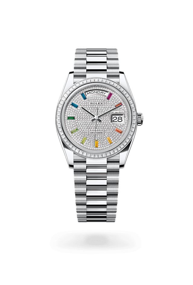 Day-Date 36 - Oyster, 36 mm, platinum and diamonds