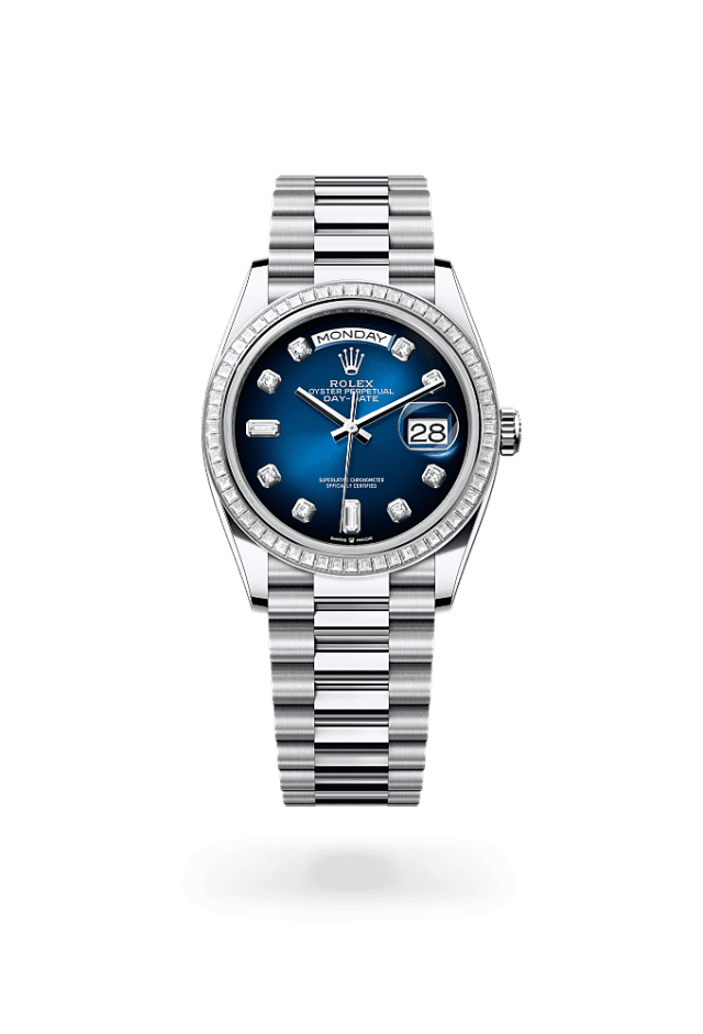 Day-Date 36 - Oyster, 36 mm, platinum and diamonds