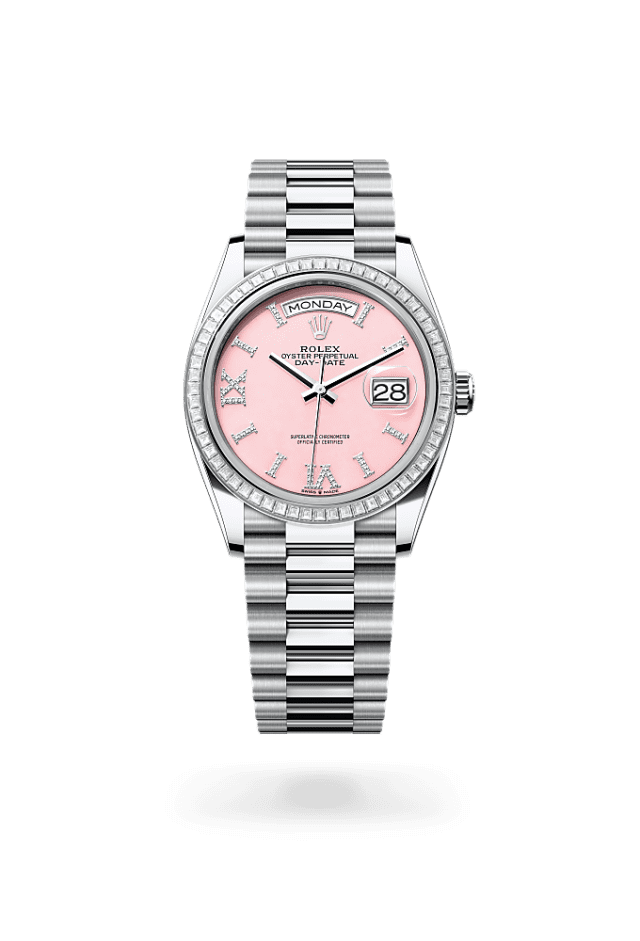 Day-Date 36 - Oyster, 36 mm, platinum and diamonds