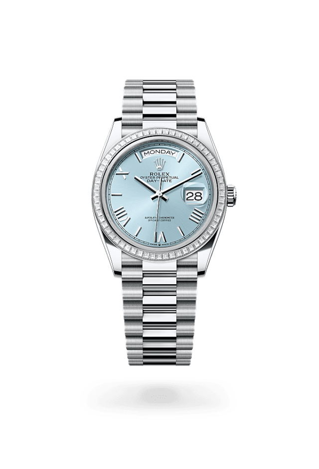 Day-Date 36 - Oyster, 36 mm, platinum and diamonds