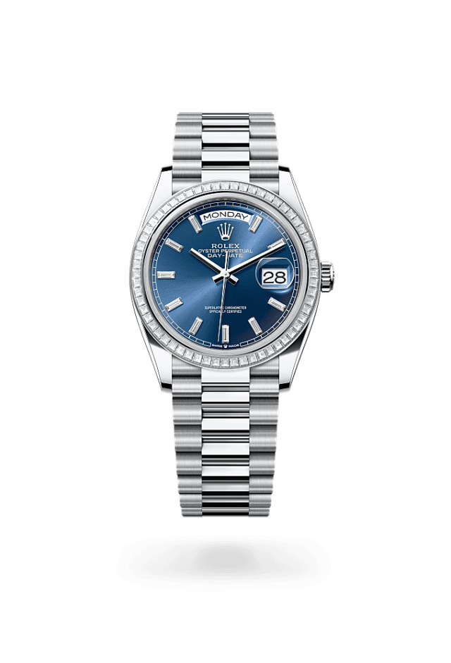 Day-Date 36 - Oyster, 36 mm, platinum and diamonds