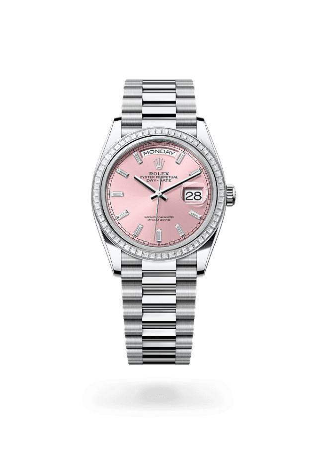 Day-Date 36 - Oyster, 36 mm, platinum and diamonds