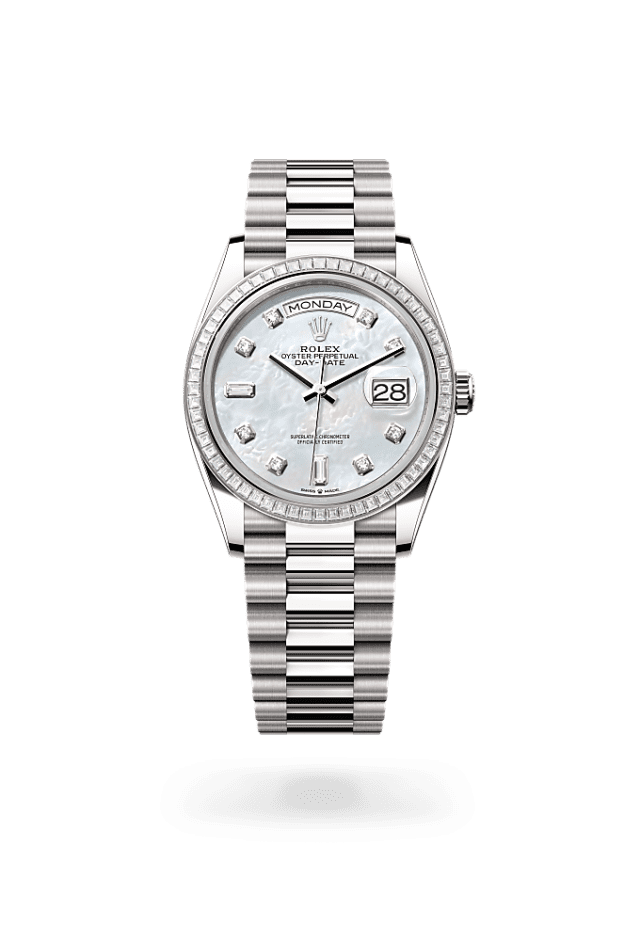 Day-Date 36 - Oyster, 36 mm, white gold and diamonds