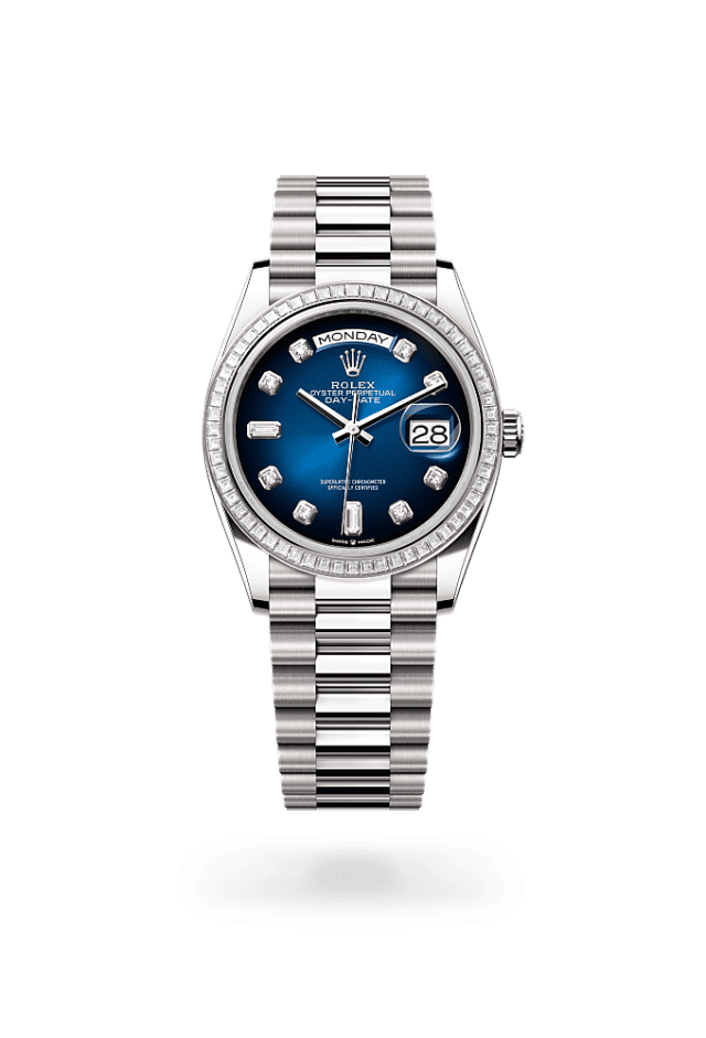 Day-Date 36 - Oyster, 36 mm, white gold and diamonds