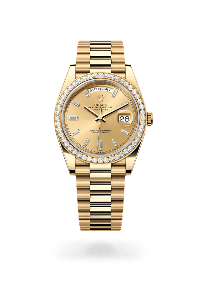 Day-Date 40 - Oyster, 40 mm, yellow gold and diamonds