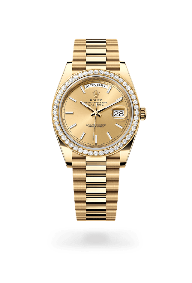 Day-Date 40 - Oyster, 40 mm, yellow gold and diamonds