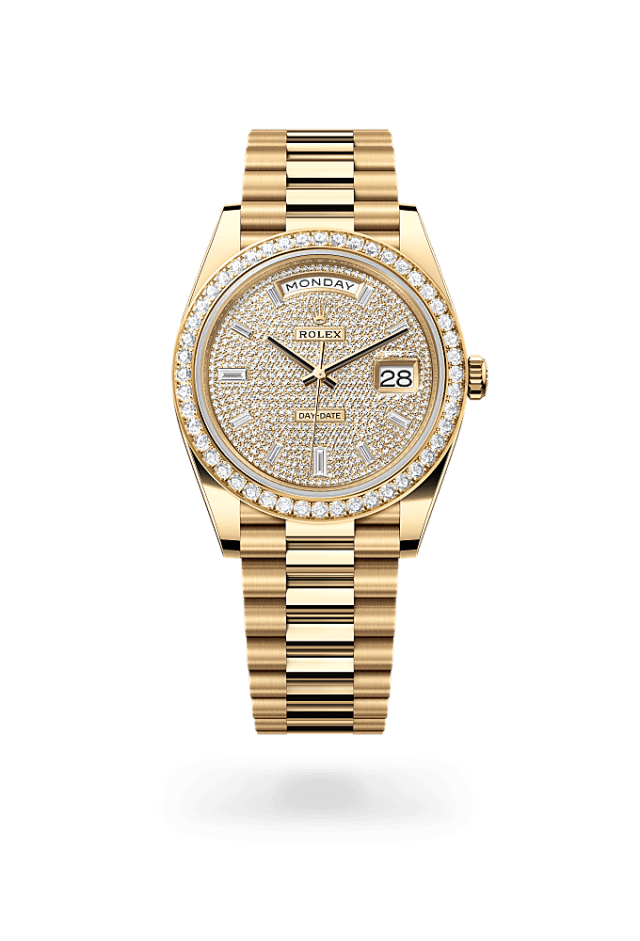 Day-Date 40 - Oyster, 40 mm, yellow gold and diamonds
