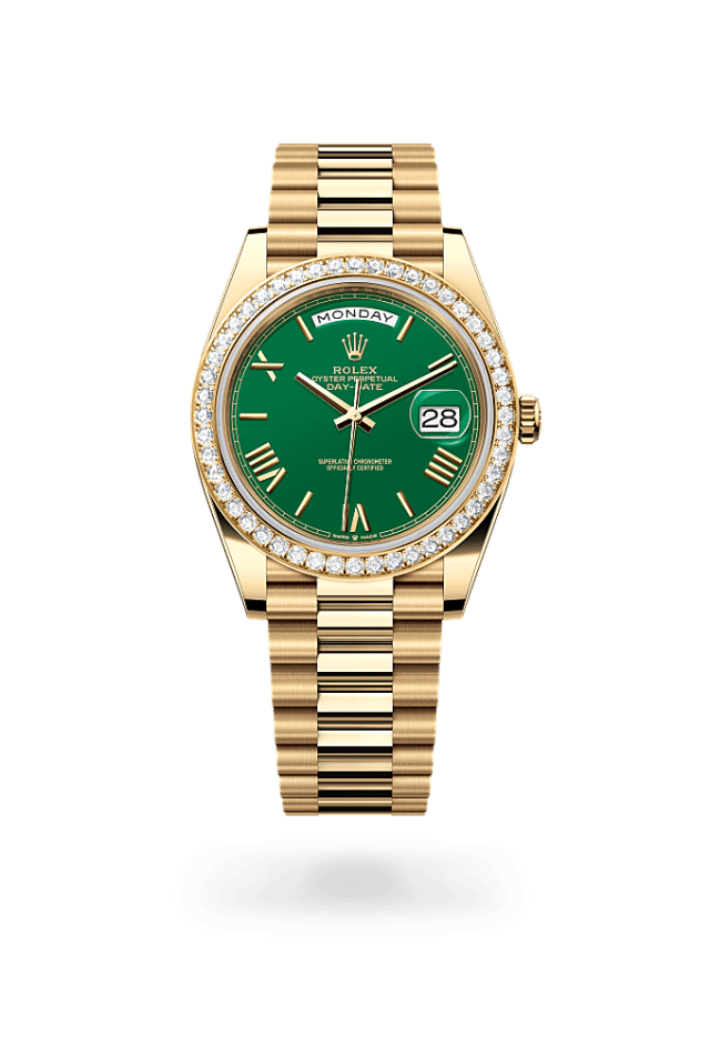 Day-Date 40 - Oyster, 40 mm, yellow gold and diamonds