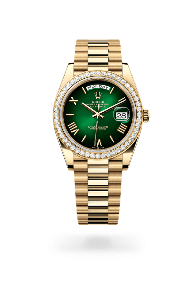 Day-Date 40 - Oyster, 40 mm, yellow gold and diamonds