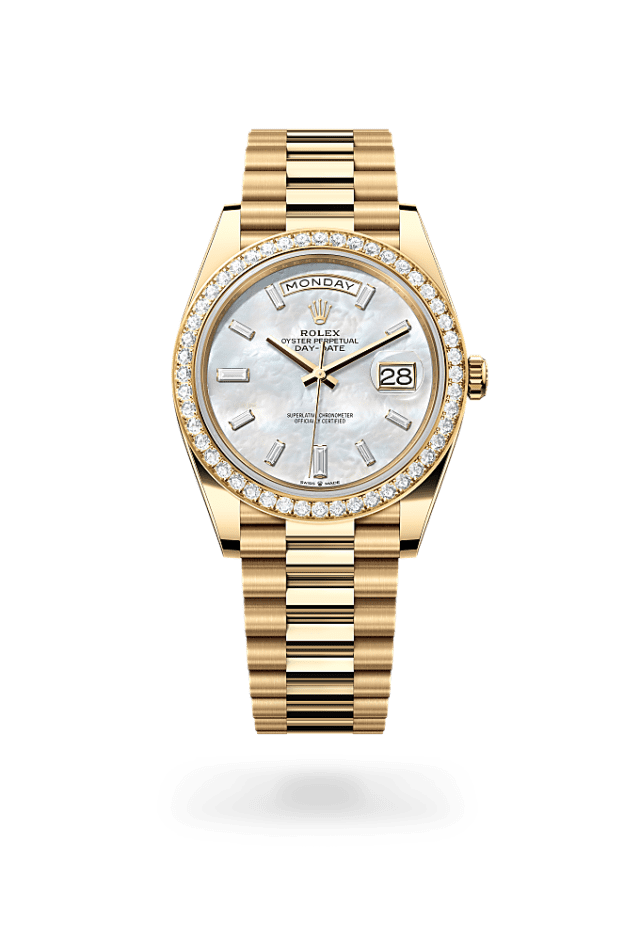 Day-Date 40 - Oyster, 40 mm, yellow gold and diamonds