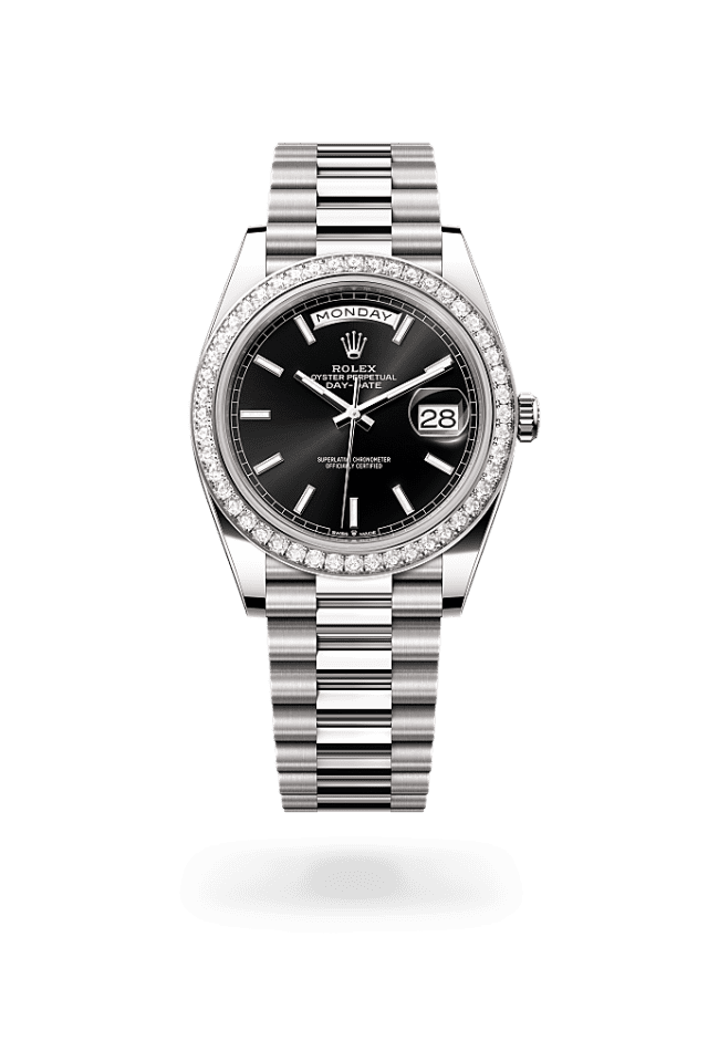 Day-Date 40 - Oyster, 40 mm, white gold and diamonds