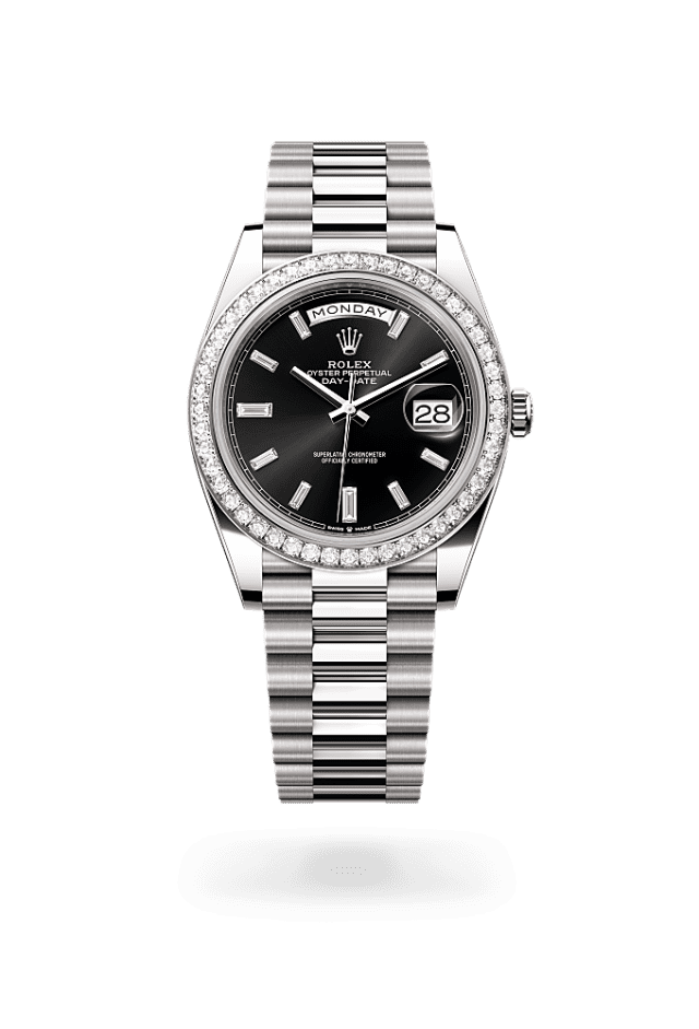 Day-Date 40 - Oyster, 40 mm, white gold and diamonds
