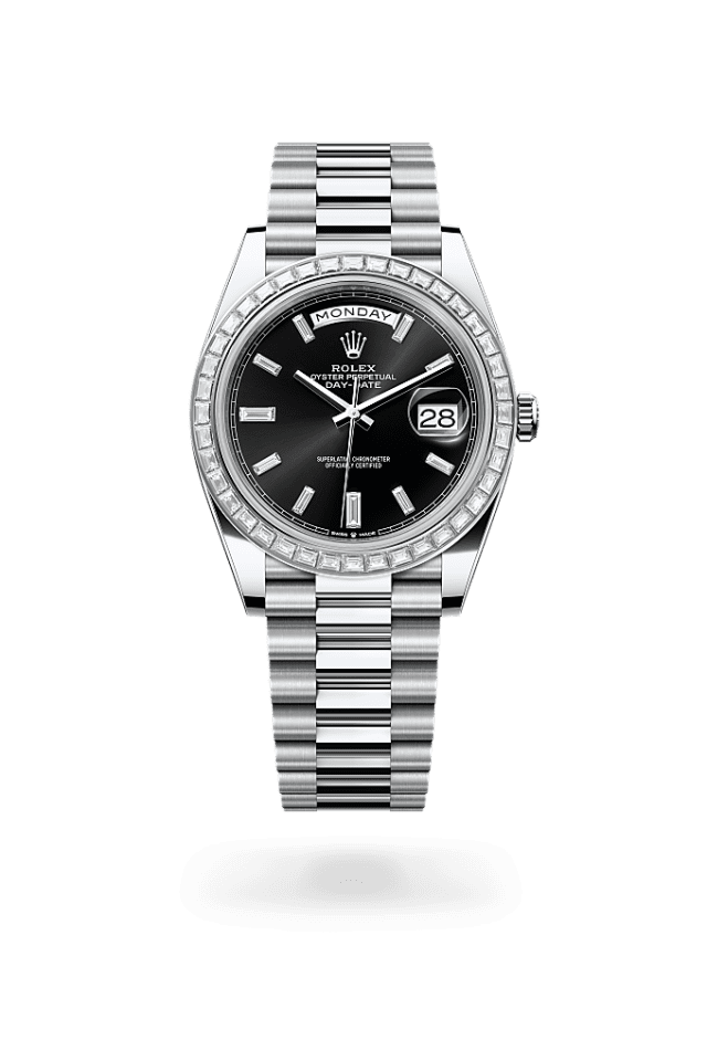 Day-Date 40 - Oyster, 40 mm, platinum and diamonds