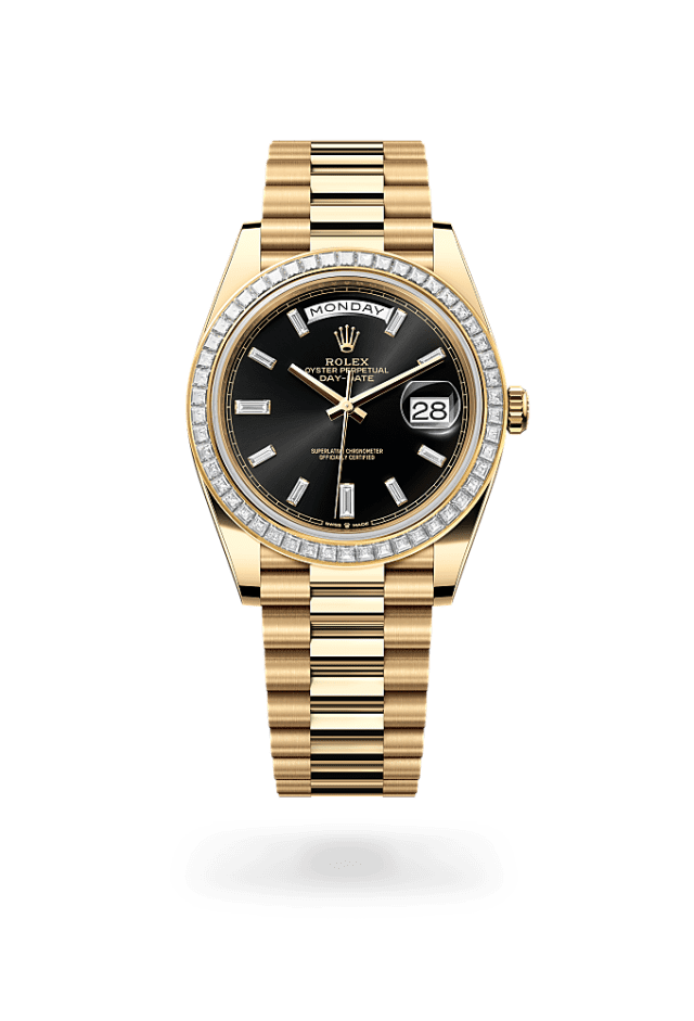 Day-Date 40 - Oyster, 40 mm, yellow gold and diamonds