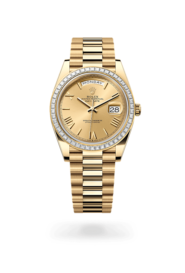 Day-Date 40 - Oyster, 40 mm, yellow gold and diamonds
