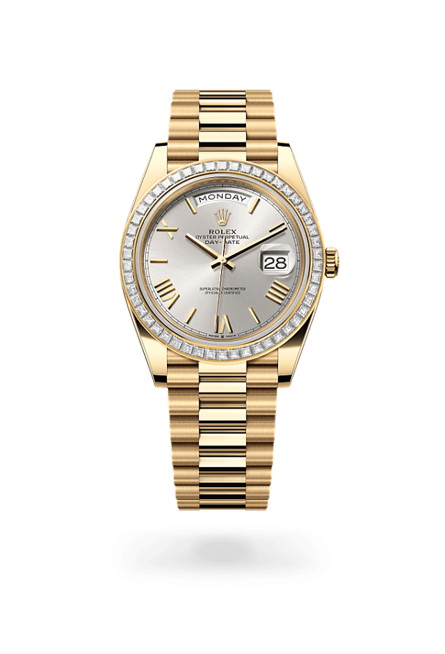 Day-Date 40 - Oyster, 40 mm, yellow gold and diamonds