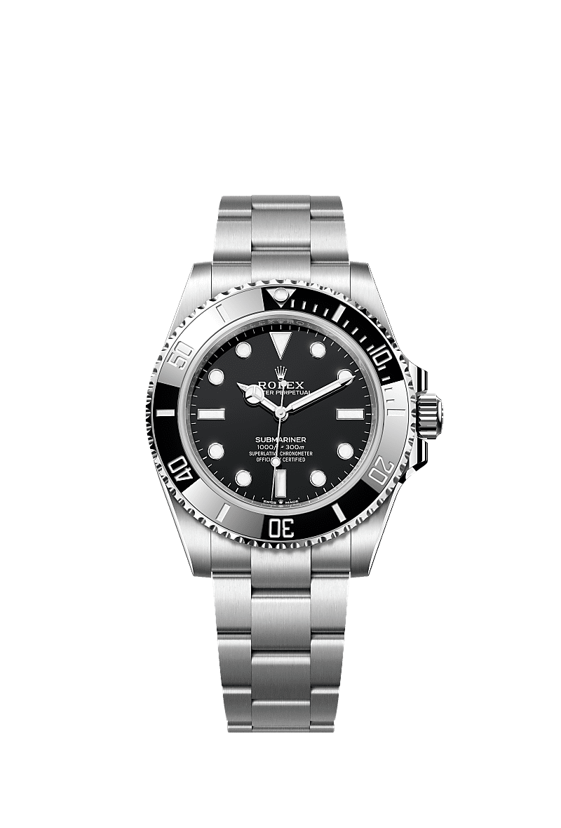 Submariner, Oyster, 41 mm, Oystersteel, Permukaan : Hitam, Rolex