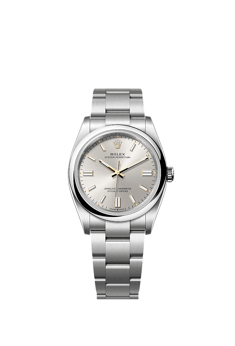 Oyster Perpetual 36, Oyster, 36 mm, acero Oystersteel, Esfera : Plateada, Rolex