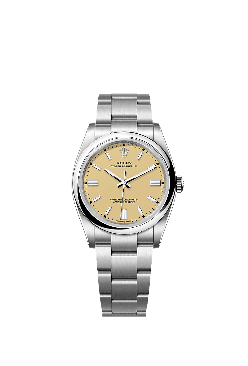 Oyster Perpetual 36, Oyster, 36 mm, stal Oystersteel, Tarcza : Beżowa, Rolex