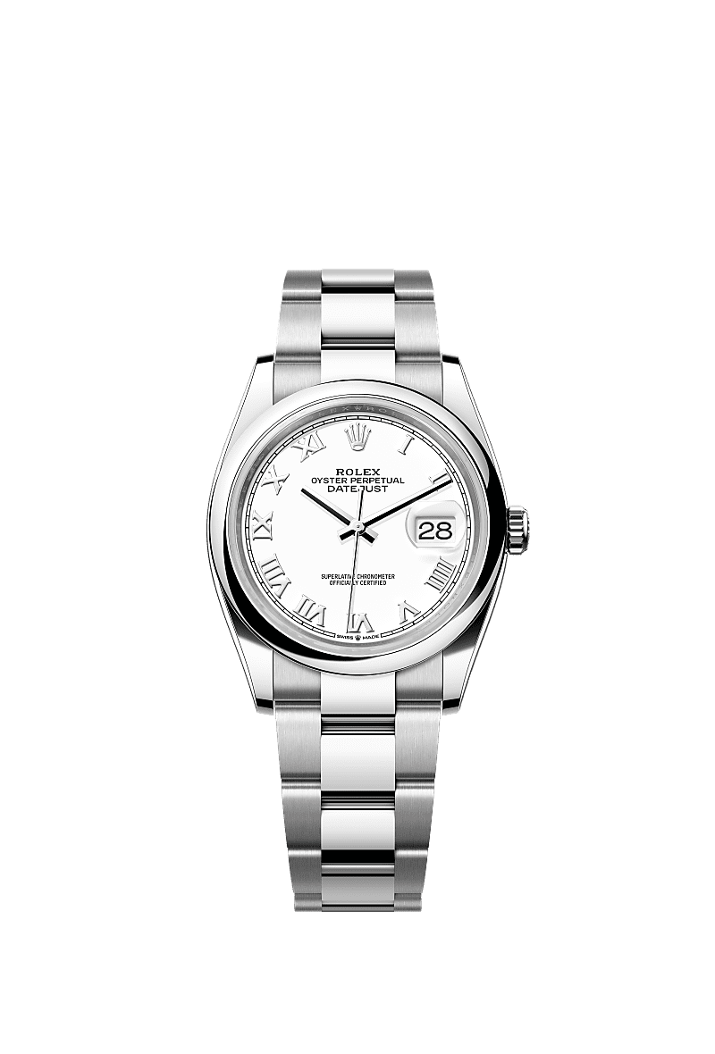 Datejust 36, 오이스터, 36mm, 오이스터스틸, 다이얼 : 화이트, Rolex