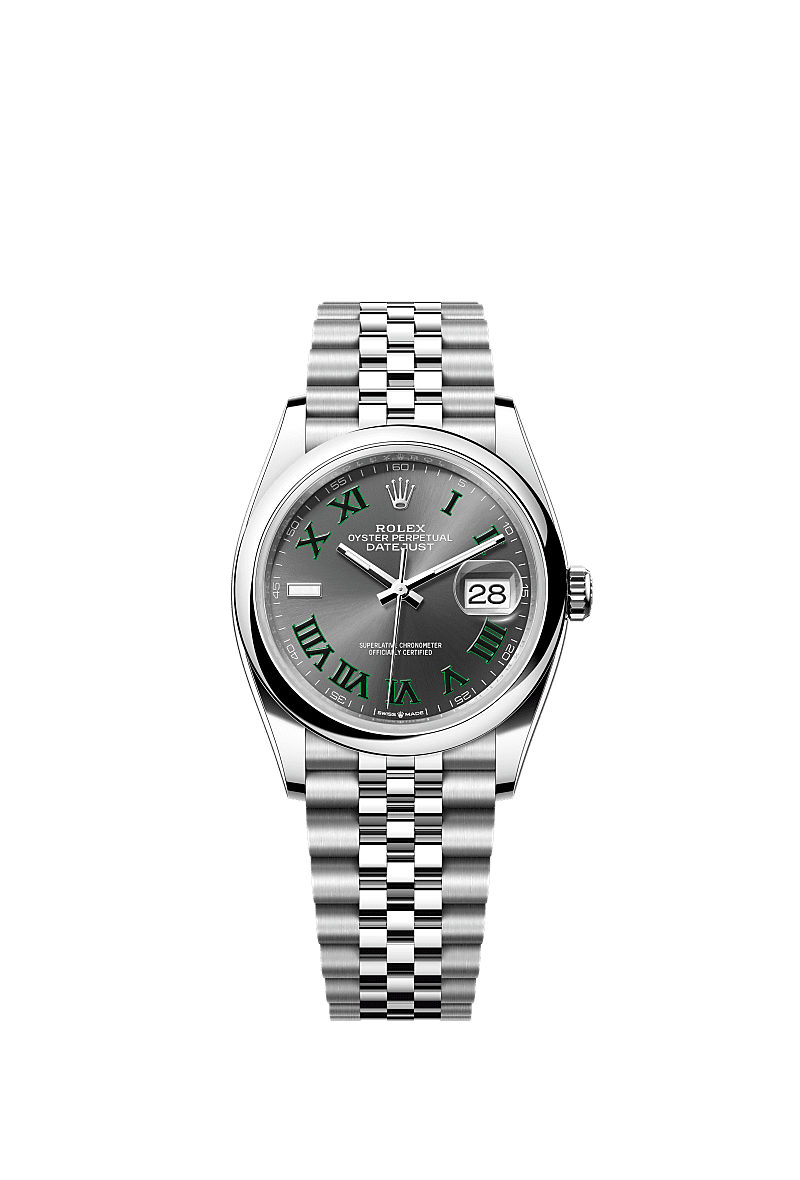 Datejust 36, Oyster, 36 mm, thép Oystersteel, Mặt đồng hồ : Slate, Rolex