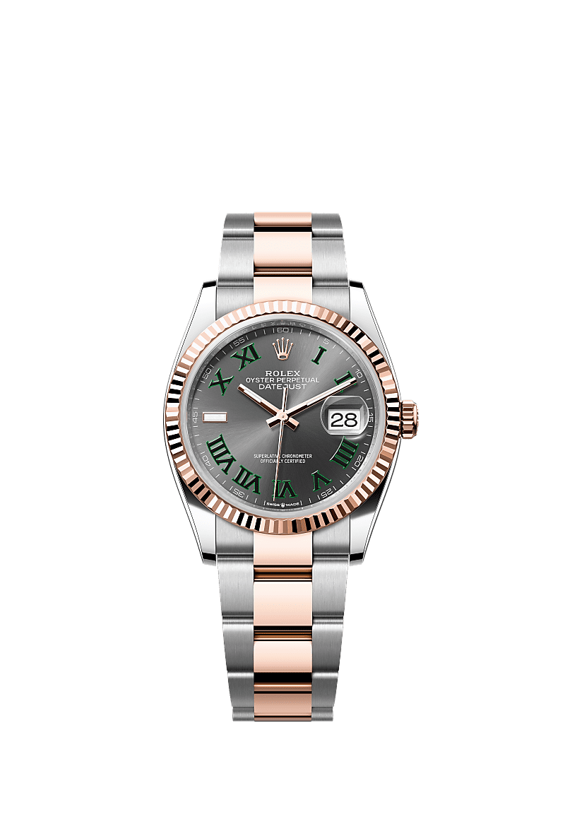 Datejust 36, Oyster, 36 mm, Oystersteel and Everose gold, Dial : Slate, Rolex