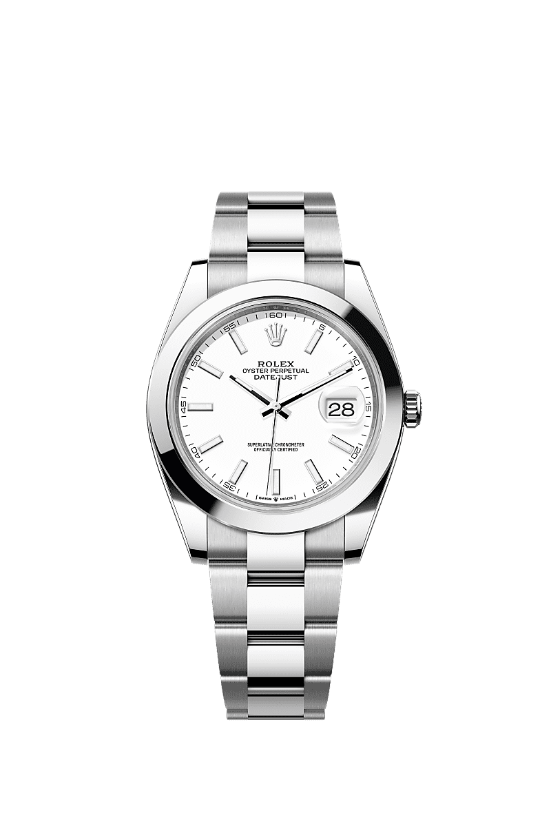 Datejust 41, Oyster, 41 mm, acero Oystersteel, Esfera : Blanca, Rolex
