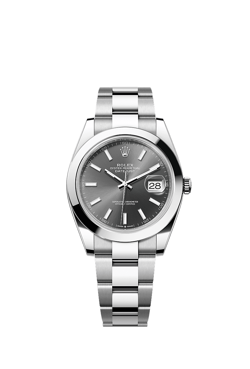 Datejust 41, Oyster, 41 mm, stal Oystersteel, Tarcza : Ciemnoszara, Rolex