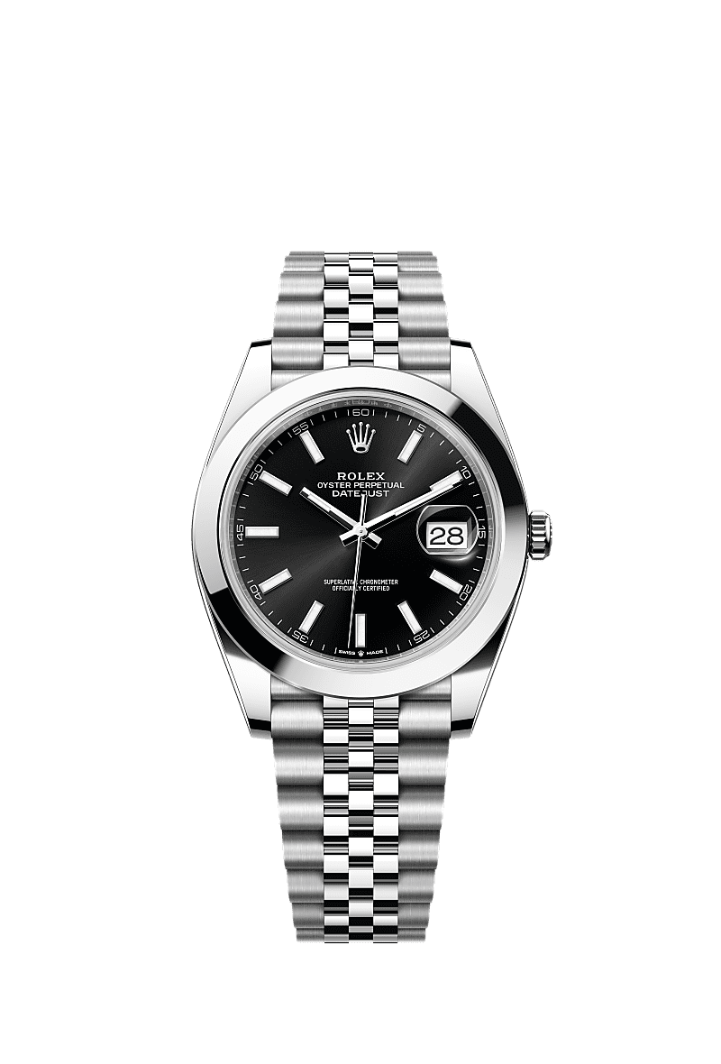 Datejust 41, 蠔式,41毫米,蠔式鋼, 錶面 : 亮黑色, Rolex