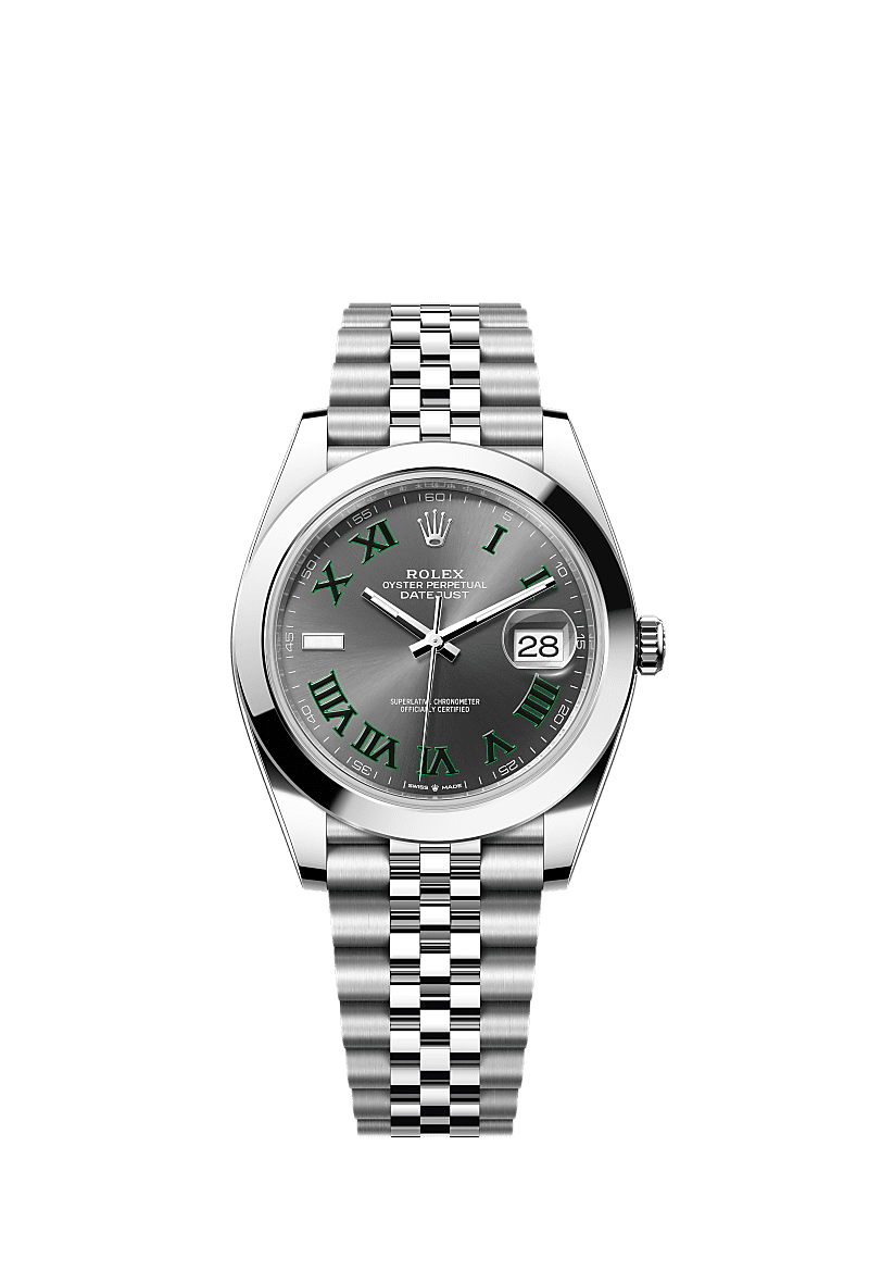 Datejust 41, Oyster, 41 мм, сталь Oystersteel, Циферблат : Темно-серый, Rolex