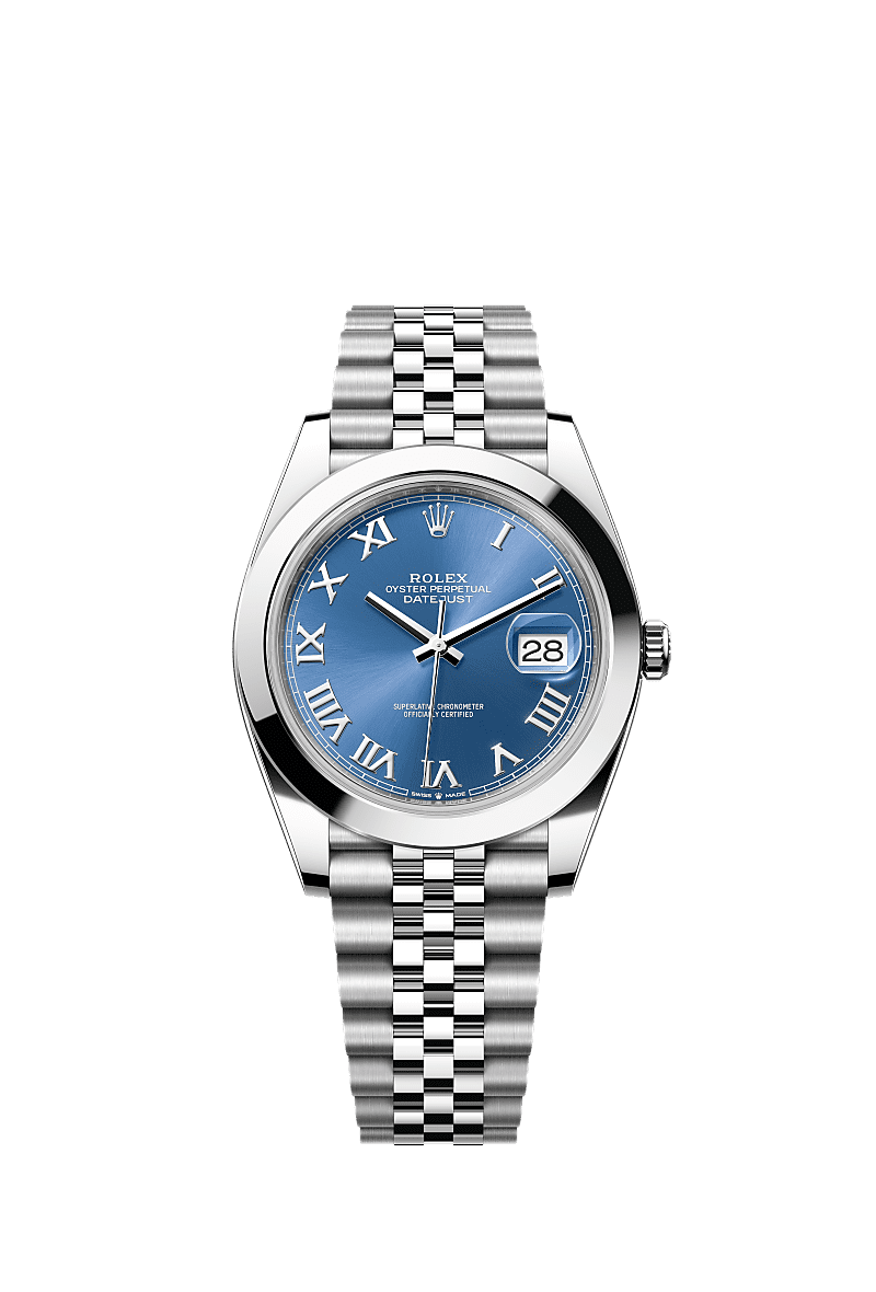 Datejust 41, Oyster, 41 mm, acciaio Oystersteel, Quadrante : Azzurro, Rolex
