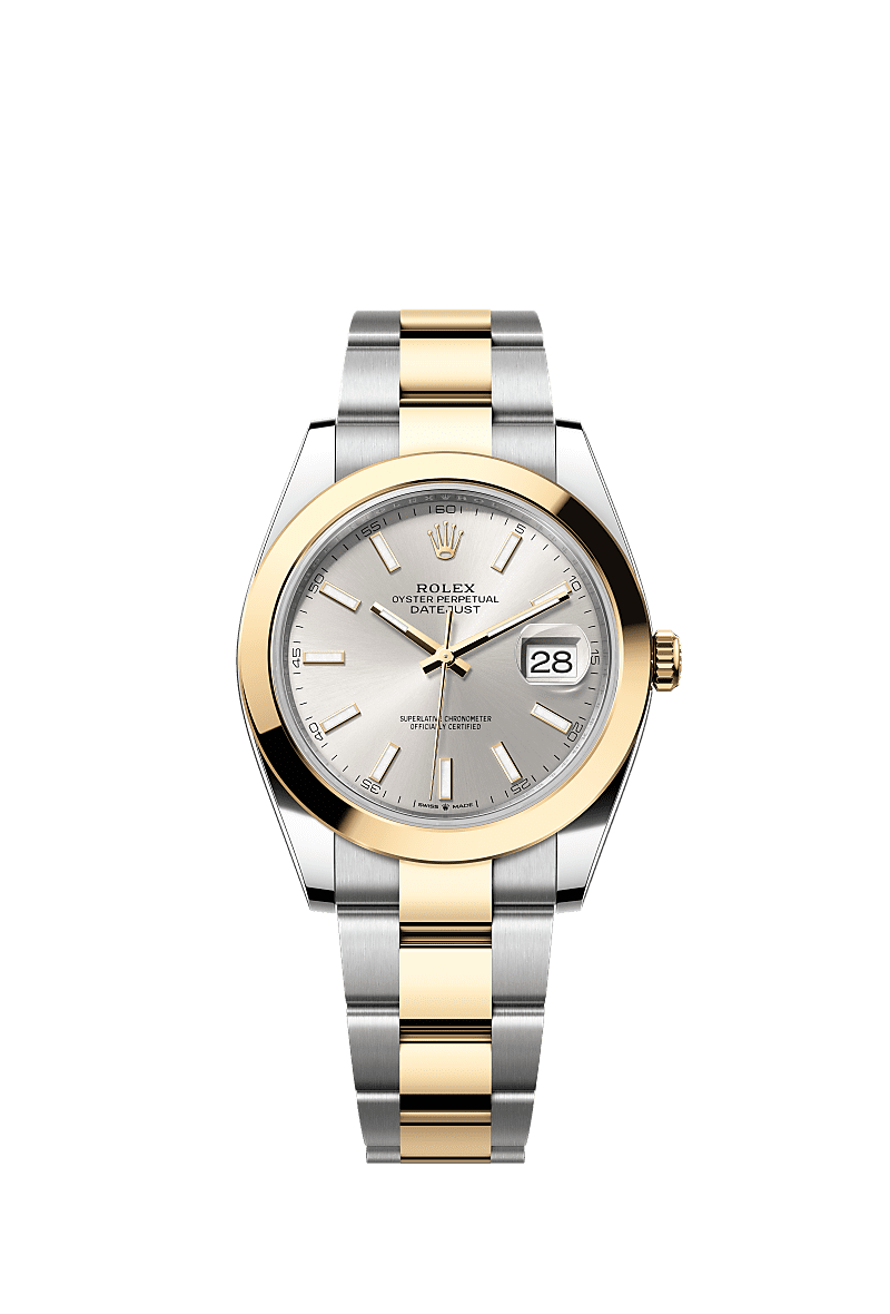 Datejust 41, Oyster, 41 mm, acciaio Oystersteel e oro giallo, Quadrante : Argentato, Rolex
