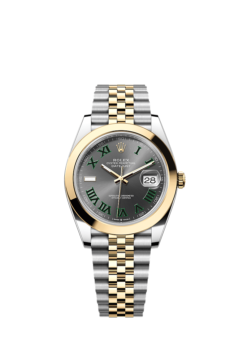 Datejust 41, Oyster, 41 mm, Oystersteel and yellow gold, Dial : Slate, Rolex
