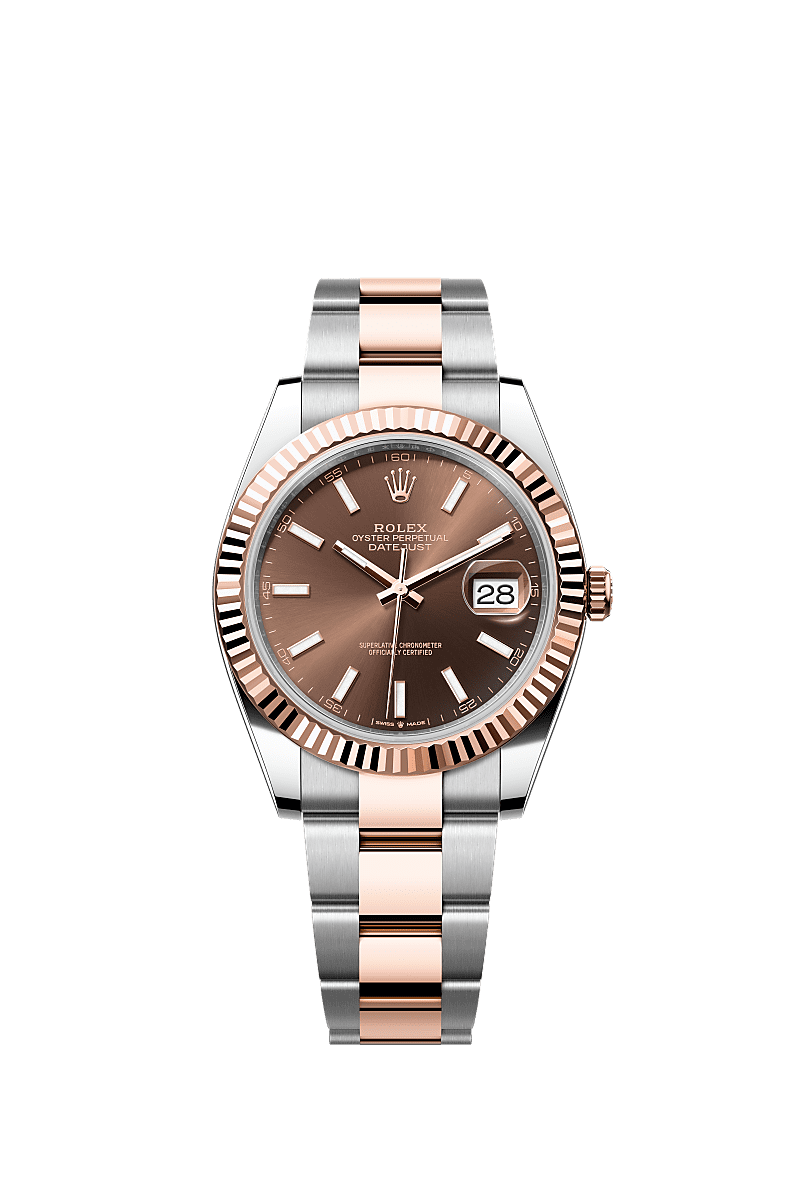 Datejust 41, Oyster, 41 mm, Oystersteel and Everose gold, Dial : Chocolate, Rolex