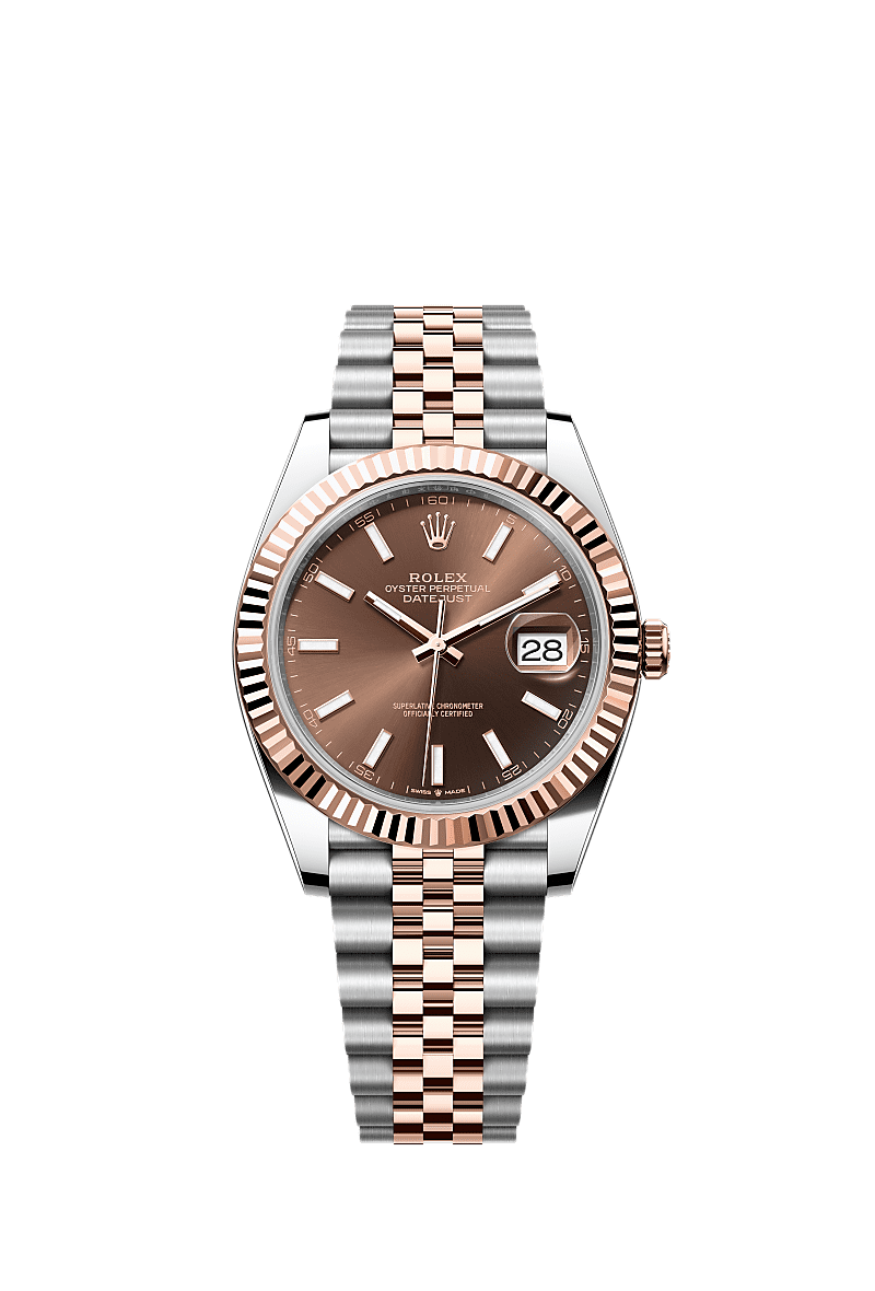Datejust 41, Oyster, 41 mm, Oystersteel and Everose gold, Dial : Chocolate, Rolex
