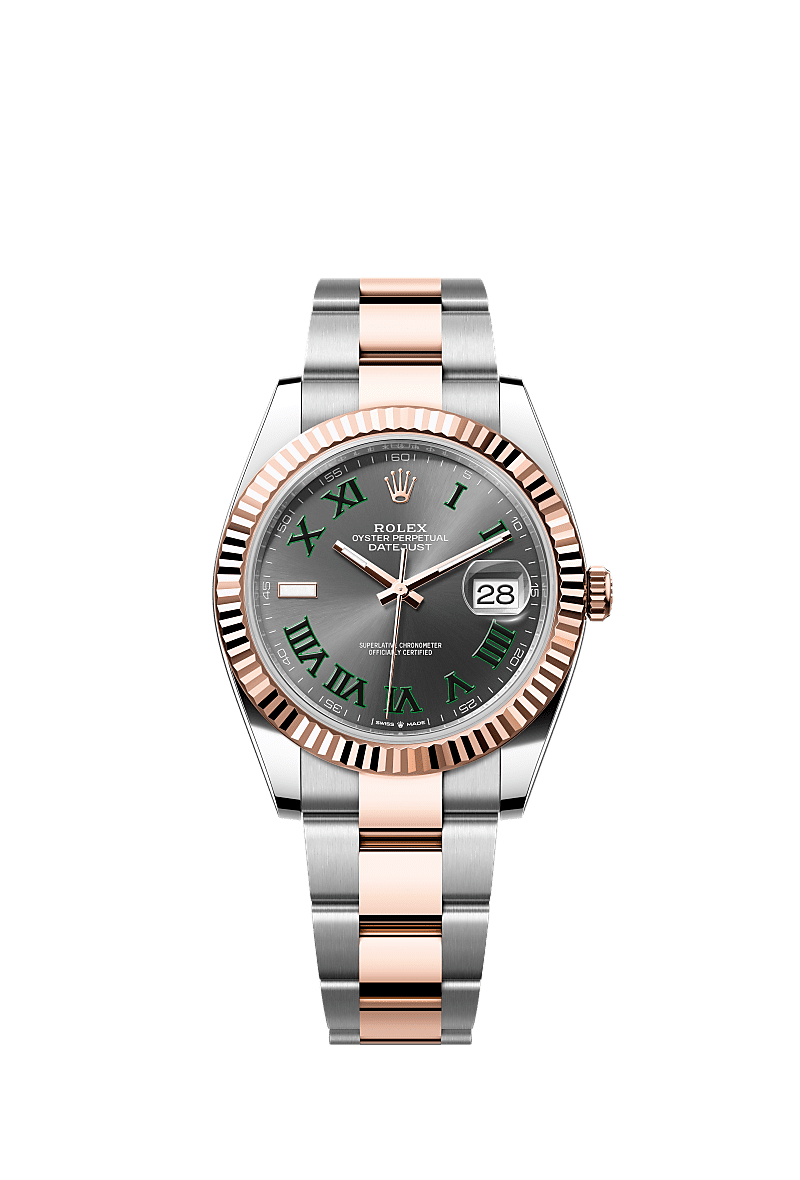 Datejust 41, Oyster, 41 mm, Oystersteel and Everose gold, Dial : Slate, Rolex