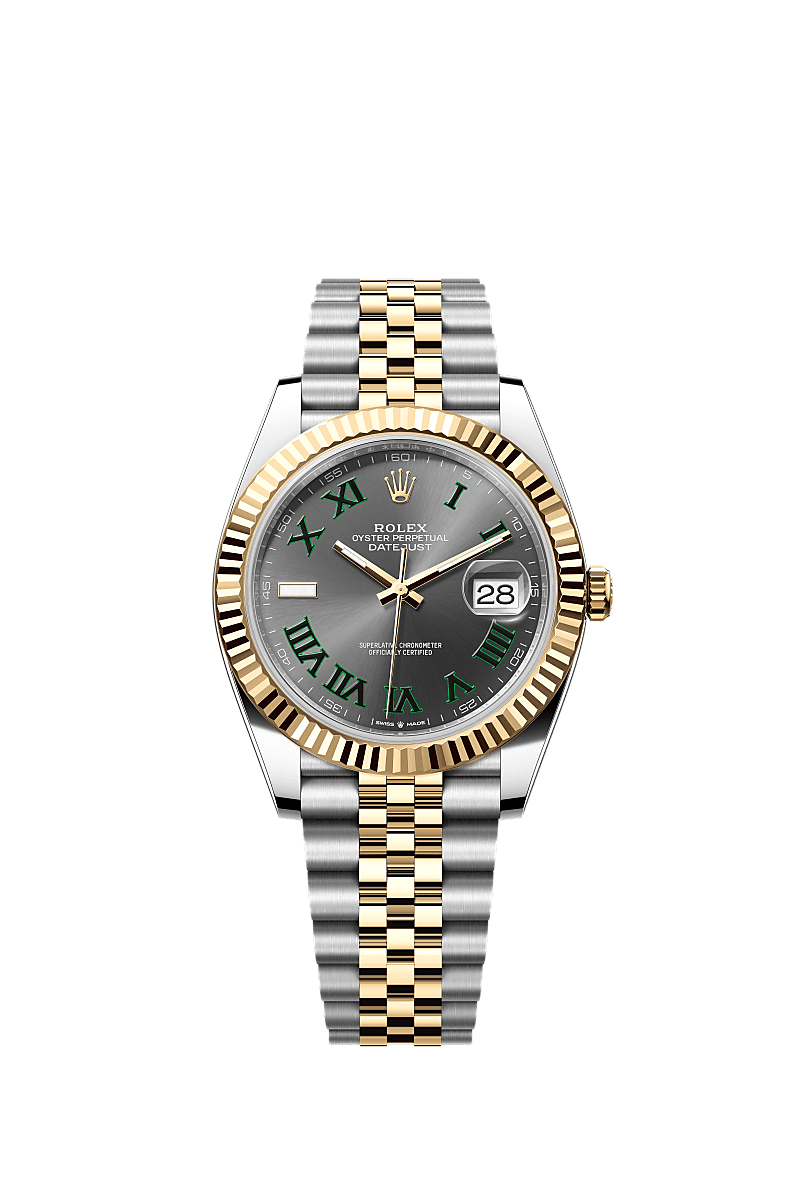 Datejust 41, Oyster, 41 mm, acero Oystersteel y oro amarillo, Esfera : Pizarra, Rolex