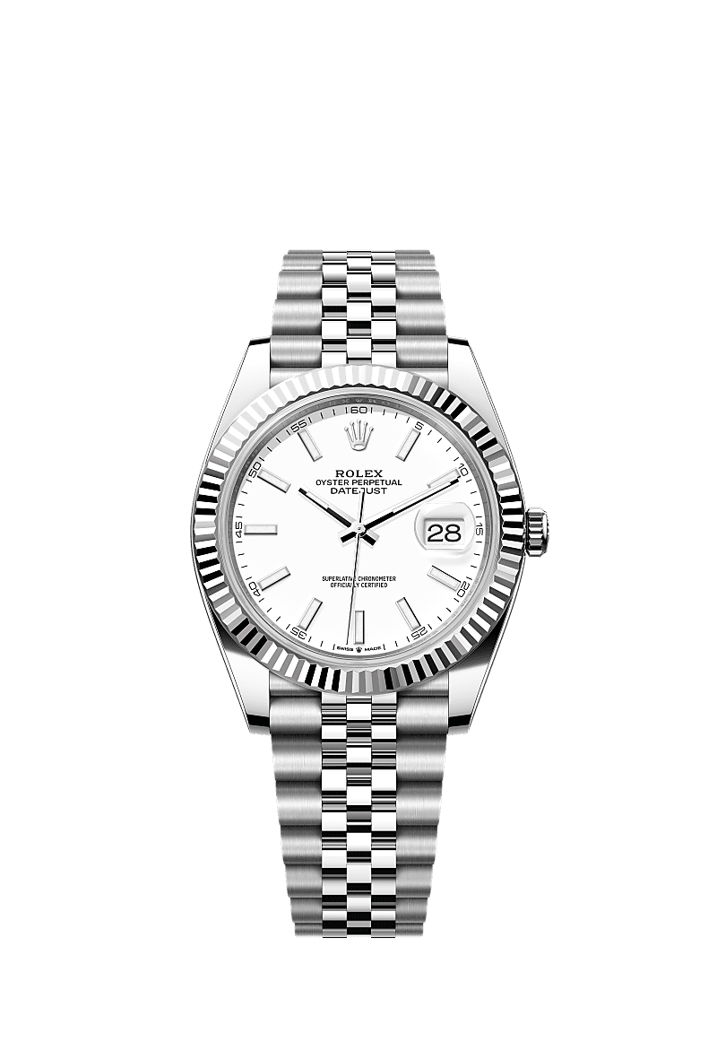 Datejust 41, Oyster, 41 mm, Oystersteel and white gold, Dial : White, Rolex