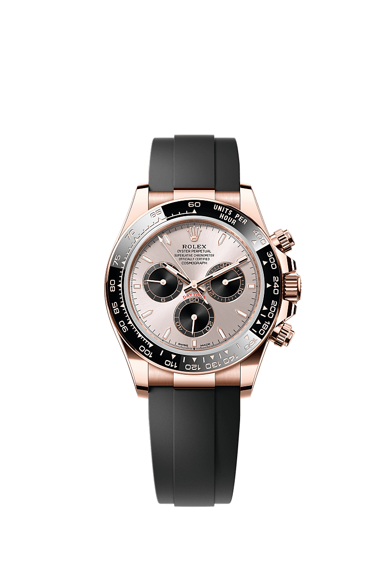 Cosmograph Daytona, Oyster, 40 mm, oro Everose, Esfera : Sundust y negro vivo, Rolex