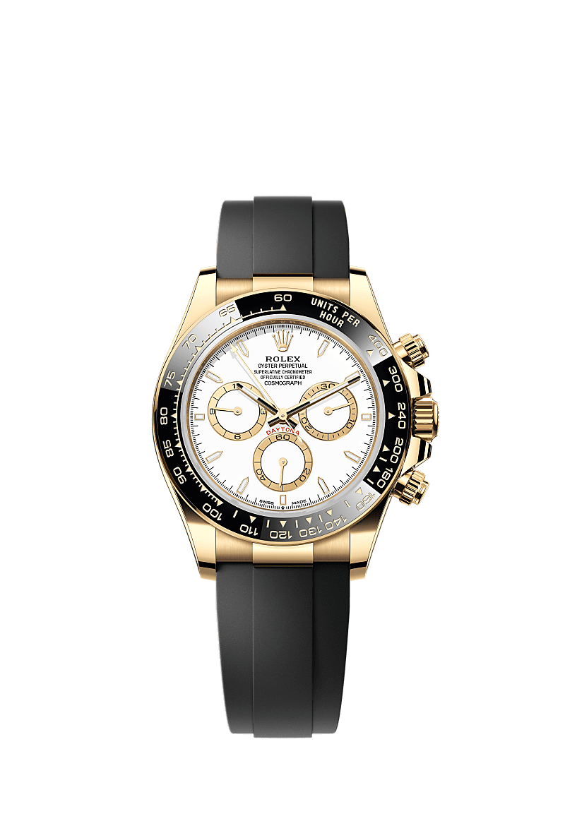 Cosmograph Daytona, Oyster, 40 mm, oro giallo, Quadrante : Bianco, anelli dei contatori dorati, Rolex