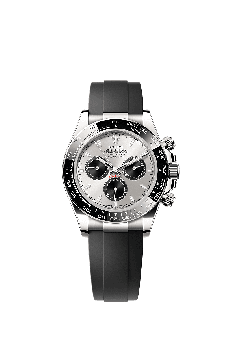 Cosmograph Daytona, Oyster, 40 mm, oro blanco, Esfera : Acero y negro vivo, Rolex