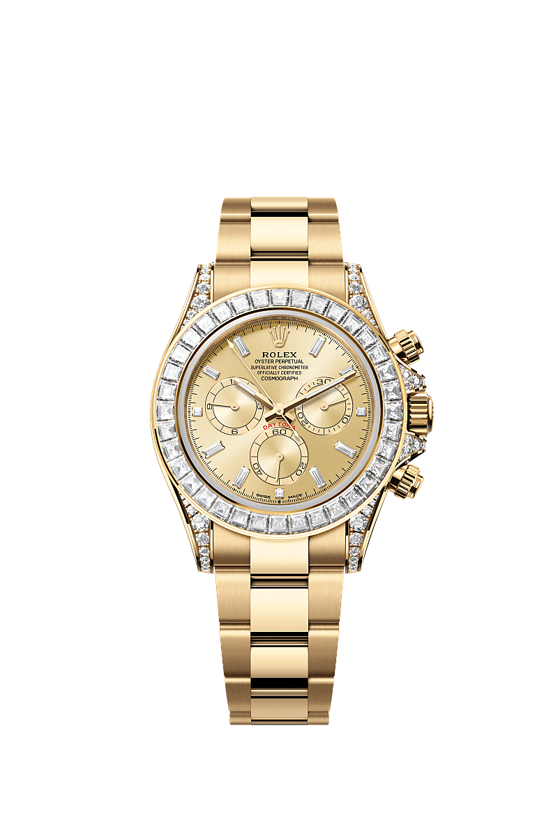 Cosmograph Daytona, Oyster, 40 mm, Gelbgold mit Diamanten, Zifferblatt : Golden mit Diamanten, Rolex
