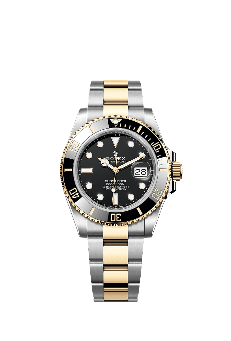 サブマリーナー デイト, オイスター、41 mm、オイスタースチール＆イエローゴールド, ダイアル : ブラック, Rolex