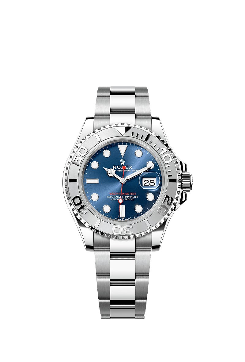 Yacht-Master 40, 蠔式,40毫米,鉑金及蠔式鋼, 錶面 : 亮藍色, Rolex